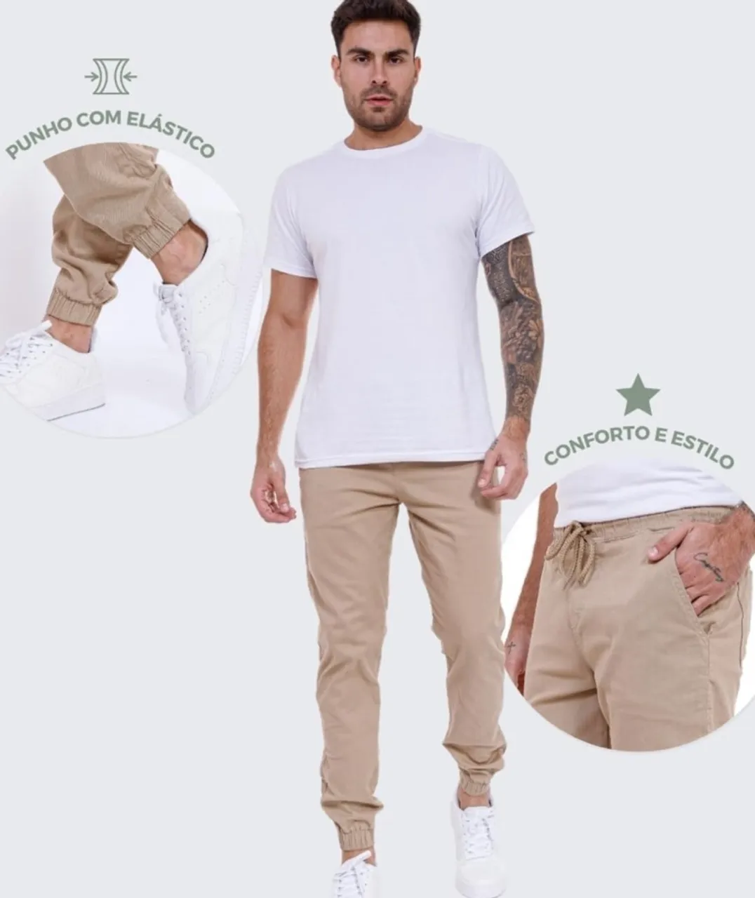 Calça Jogger Bege Clara