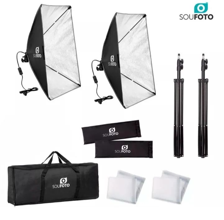 Kit Iluminação Softbox Soufoto 2 Softbox + 2 Tripés