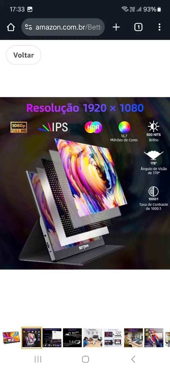 Monitor Portátil IPS Full HD 1920x1080