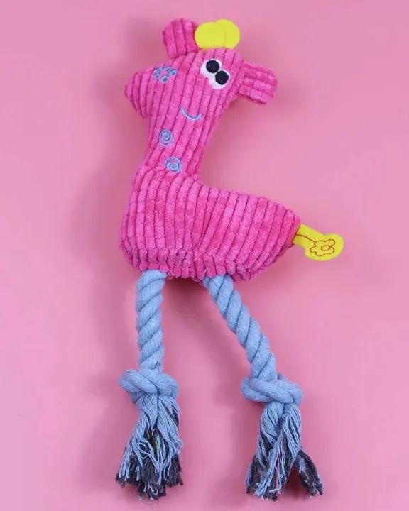 Brinquedo para Cães Girafa de Pelúcia com Corda