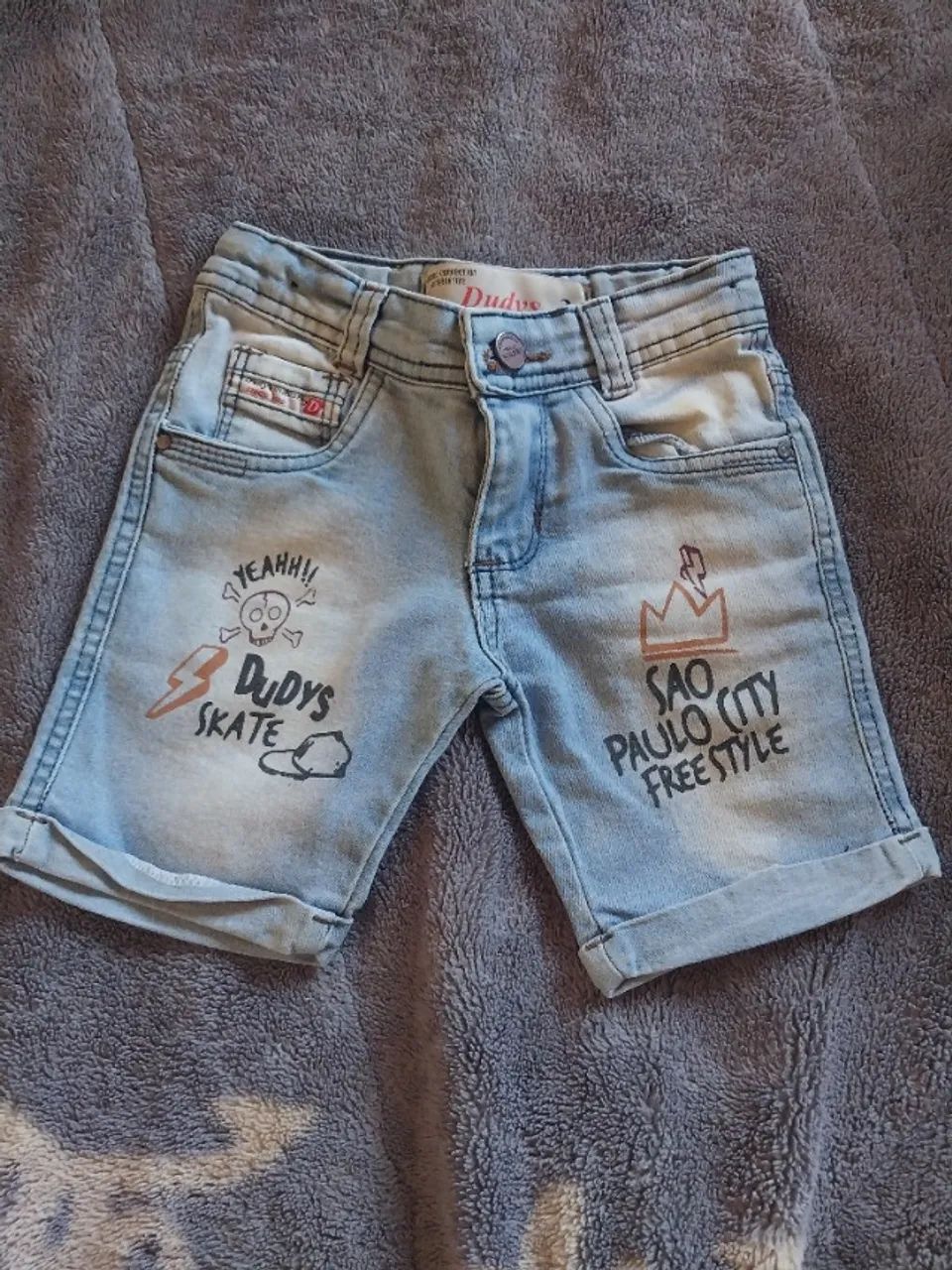 bermuda jeans criança - usada