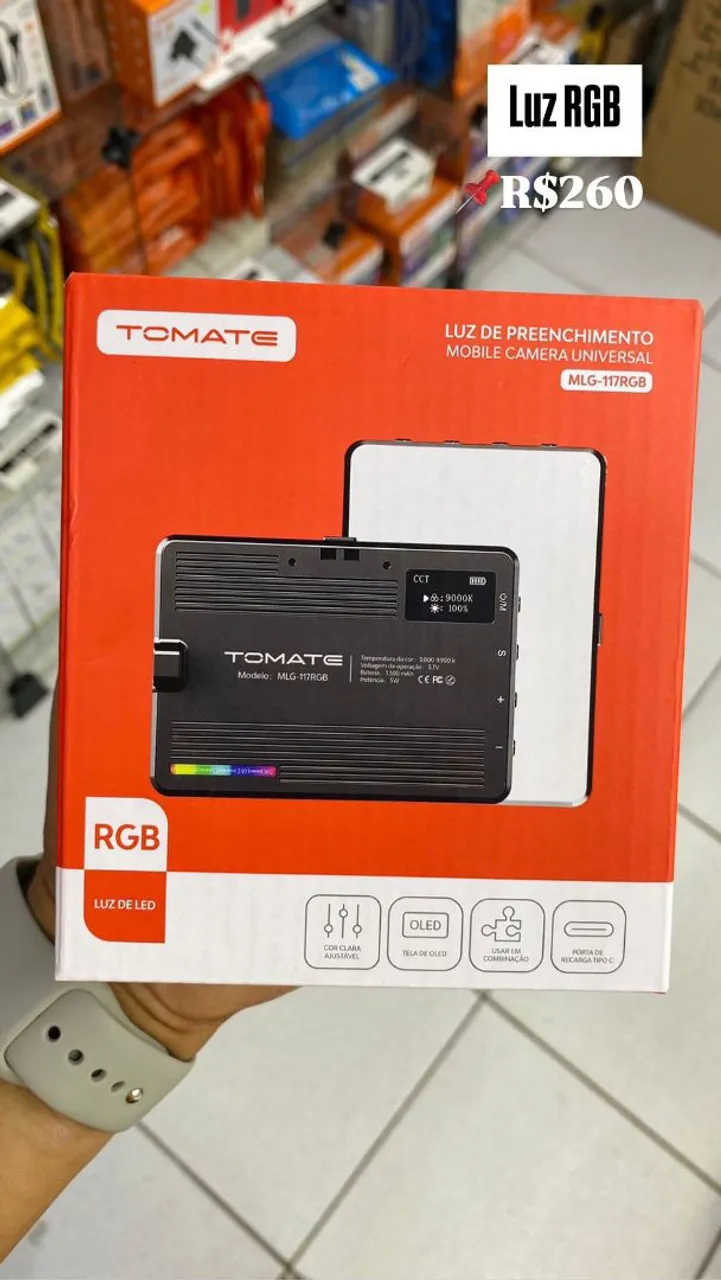 Luz de Preenchimento LED RGB Tomate MLG-117RGB. Entrega Grátis!