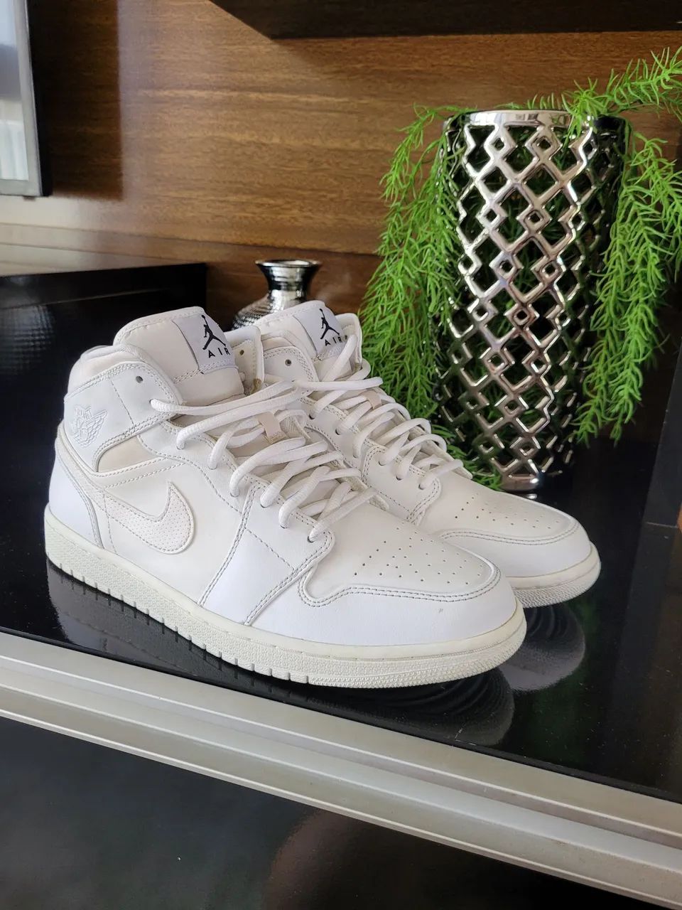 Tênis Air Jordan 1 Mid Branco - Foto 3