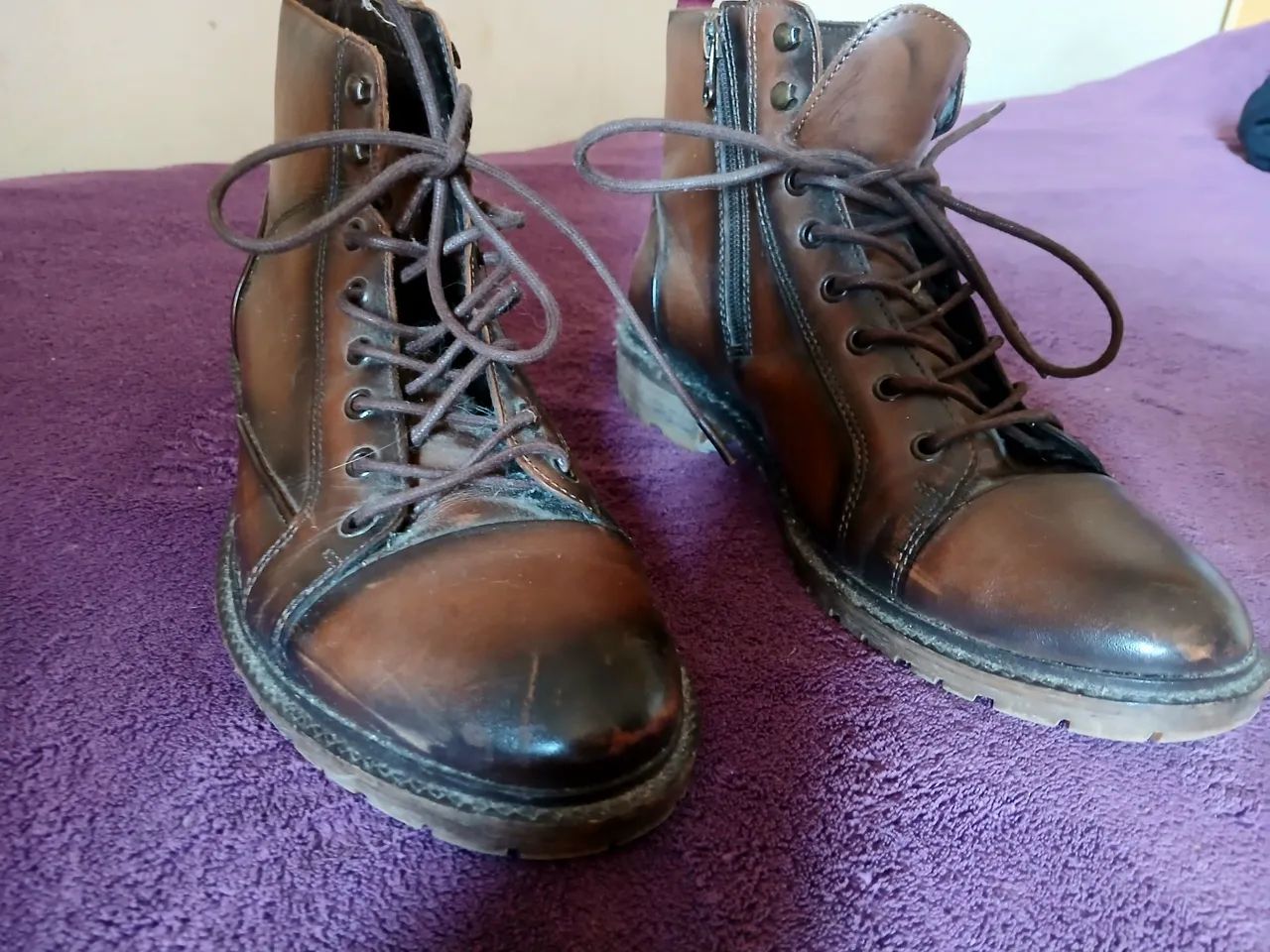 Bota couro legítimo masculina CNS sem uso.   - Foto 2