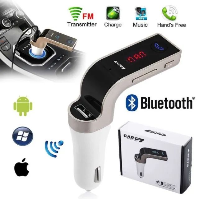 Transmissor FM Carg7 Bluetooth Carregador Veicular G7 USB