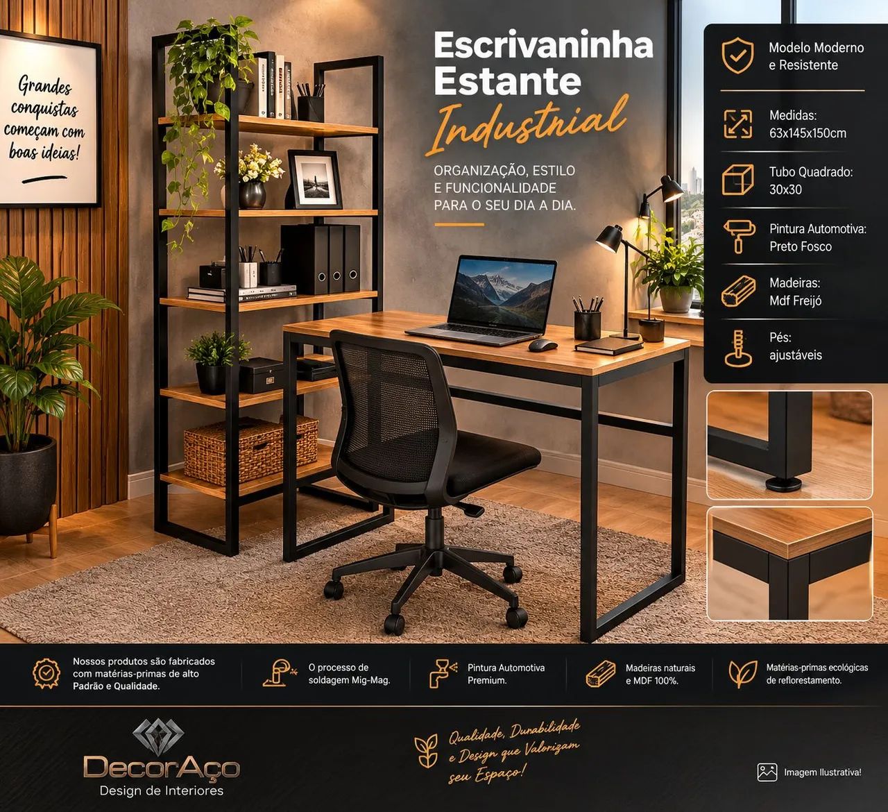 Escrivaninha e Estante Multifuncional