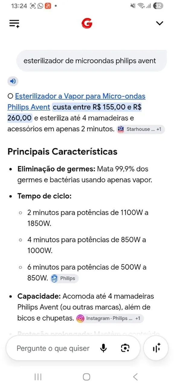 Esterilizador de micro-ondas avent Philips 