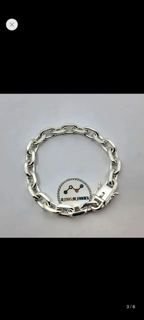 Pulseira maciça em prata 925