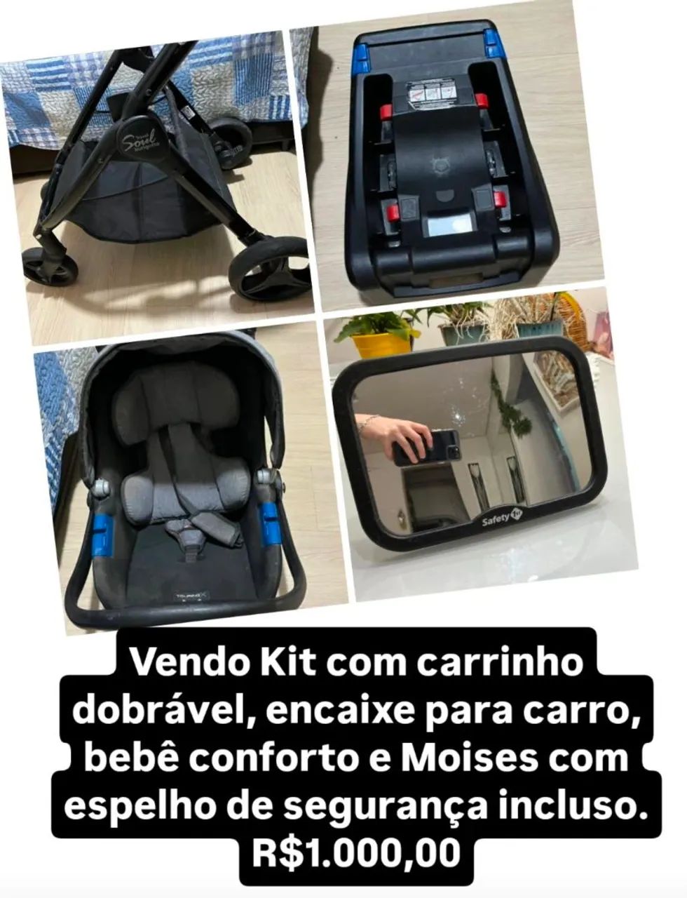 Vendo kit carrinho e bebê conforto