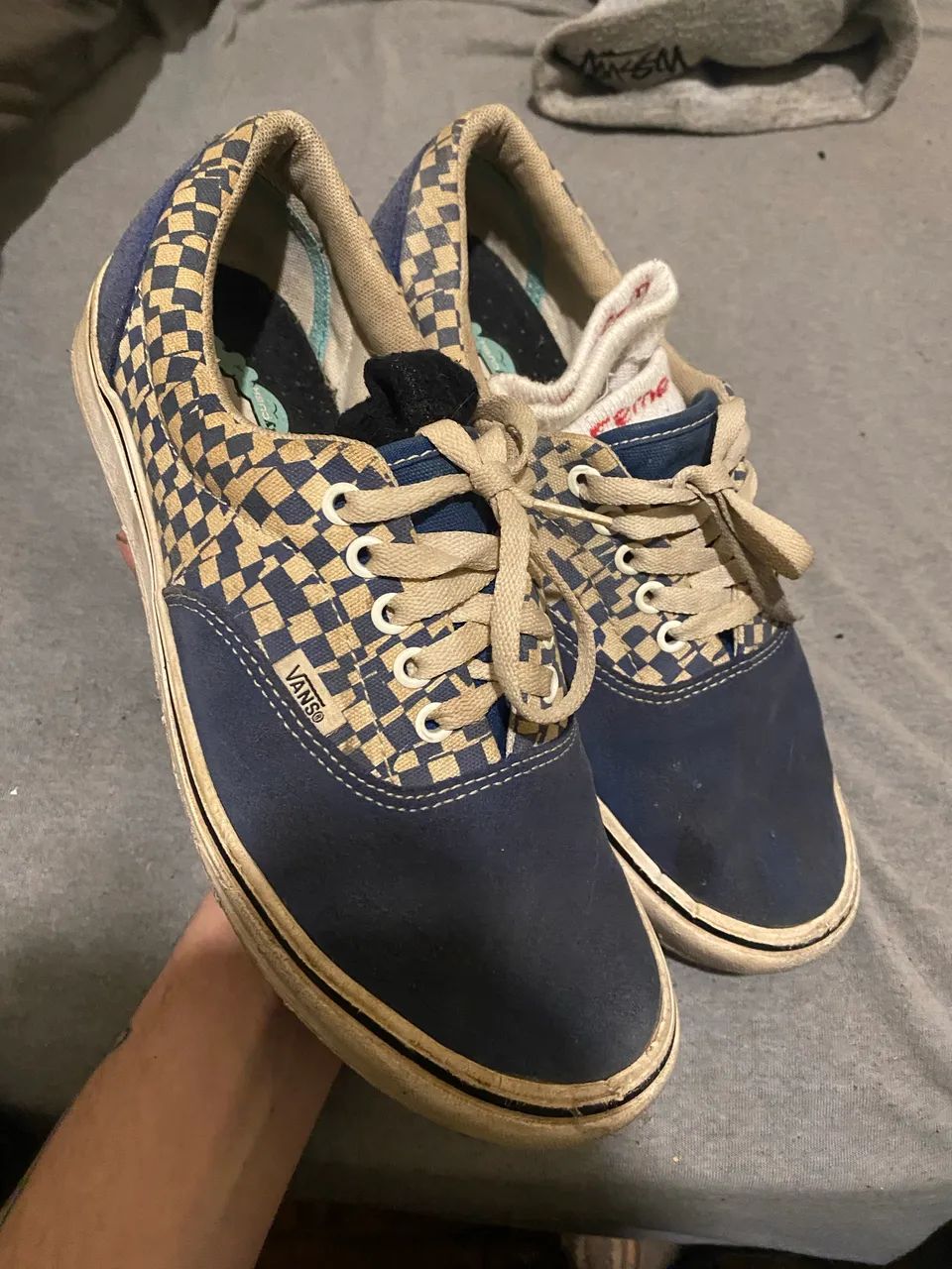 vans  authentic quadriculado azul