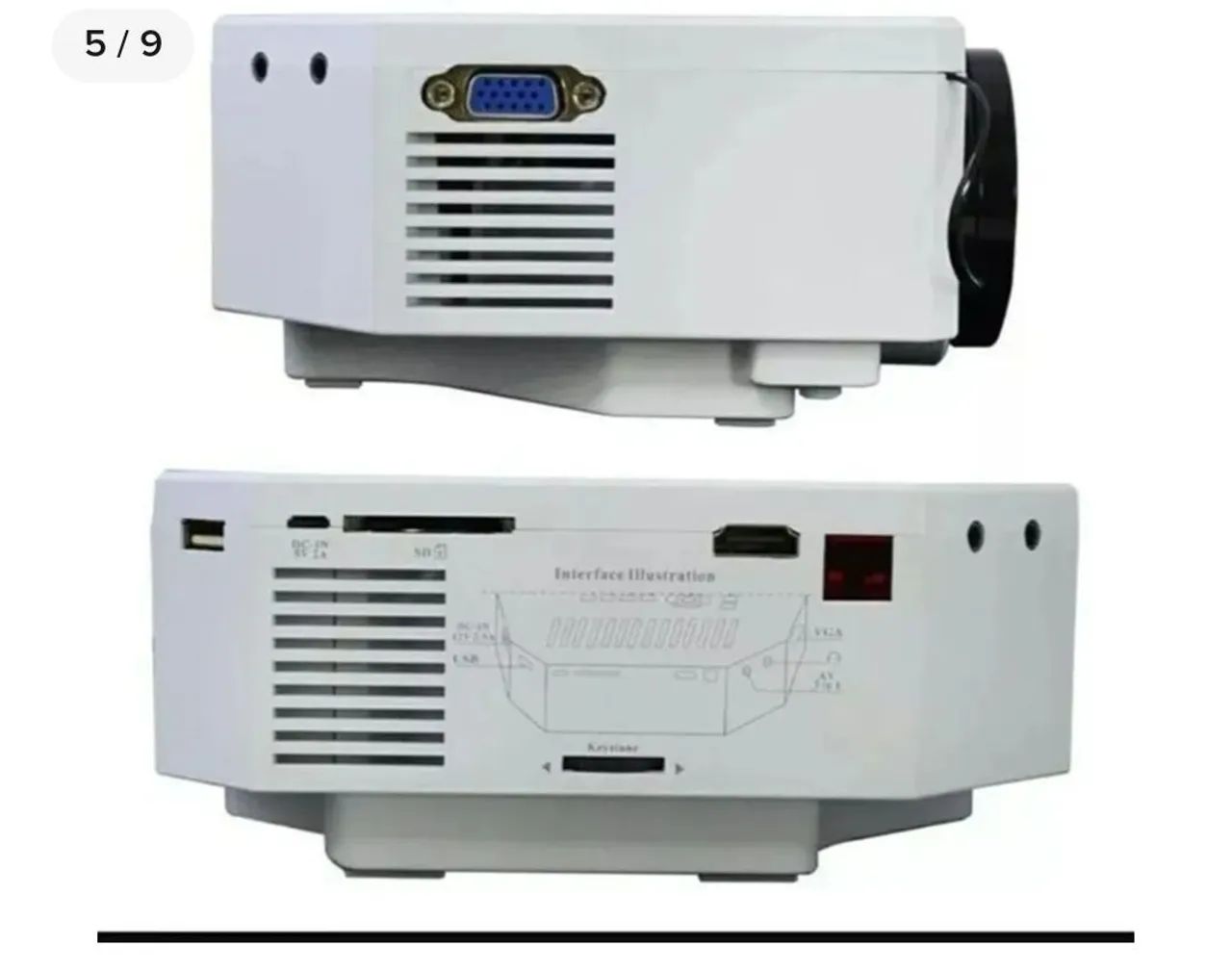 Mini Projetor Portátil UC30 Led 150 lum 100pol USB VGA HDMI XZhang - Foto 4