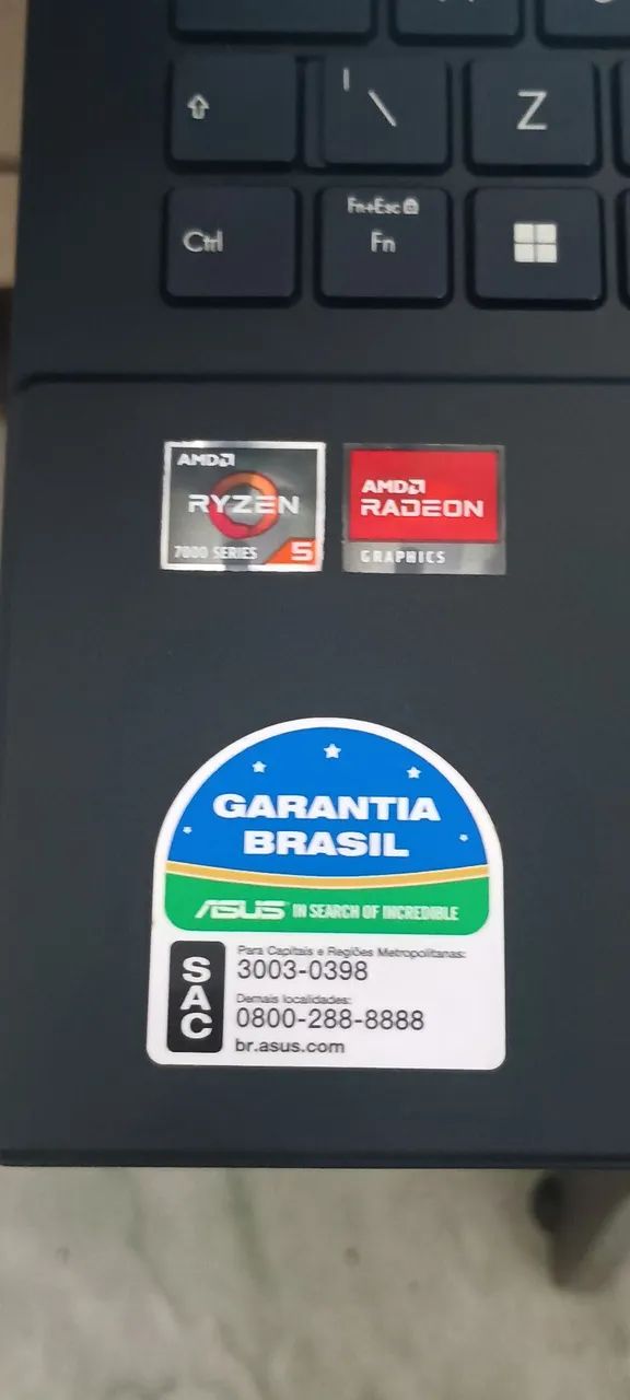 Notebook Asus Vivobook Ryzen 5 7520u 8GB 256GB 15.6" Até 18x Entrego Anápolis Goiânia<br> - Foto 4