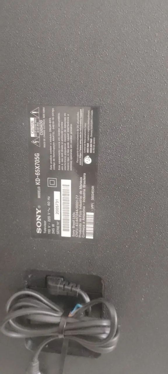Vendo tv Sony de 65 polegadas 