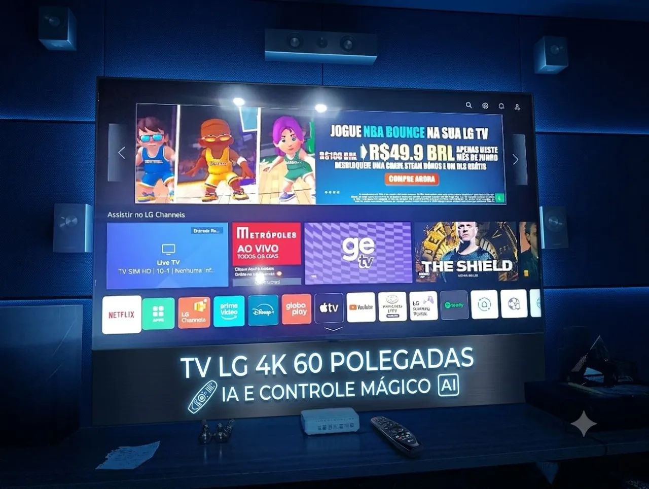 Tv LG 4k webos modelo 60up7750psb 60 polegadas tela curva cominado de voz alexa controle  - Foto 6