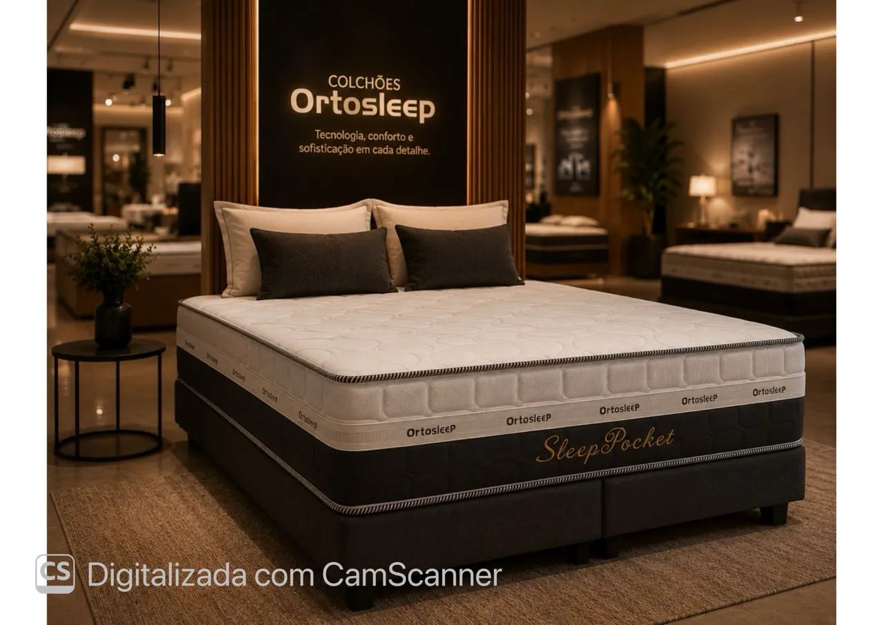Cama box tamanho queen size com mola ensacada