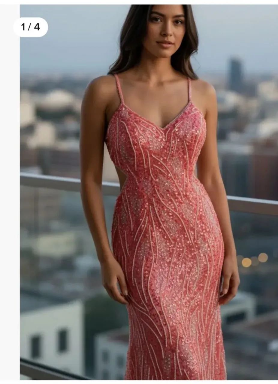 Vestido de festa goiaba