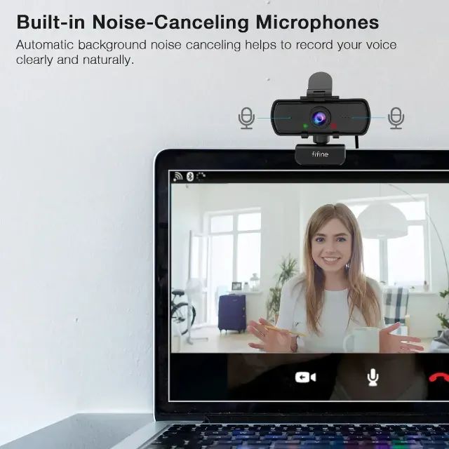 Webcam Fifine K420 HD 1440p 2k com Microfone e Tripé, alta qualidade de imagem - Foto 5