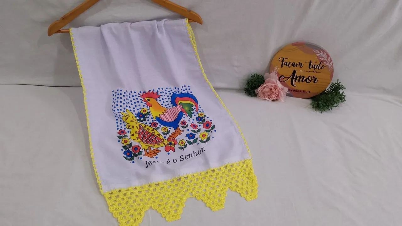 Guardanapos bordados em crochê  - Foto 3