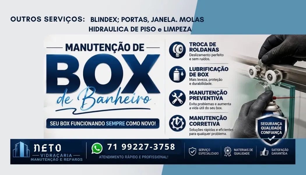 Manutenção de box vidro e limpeza