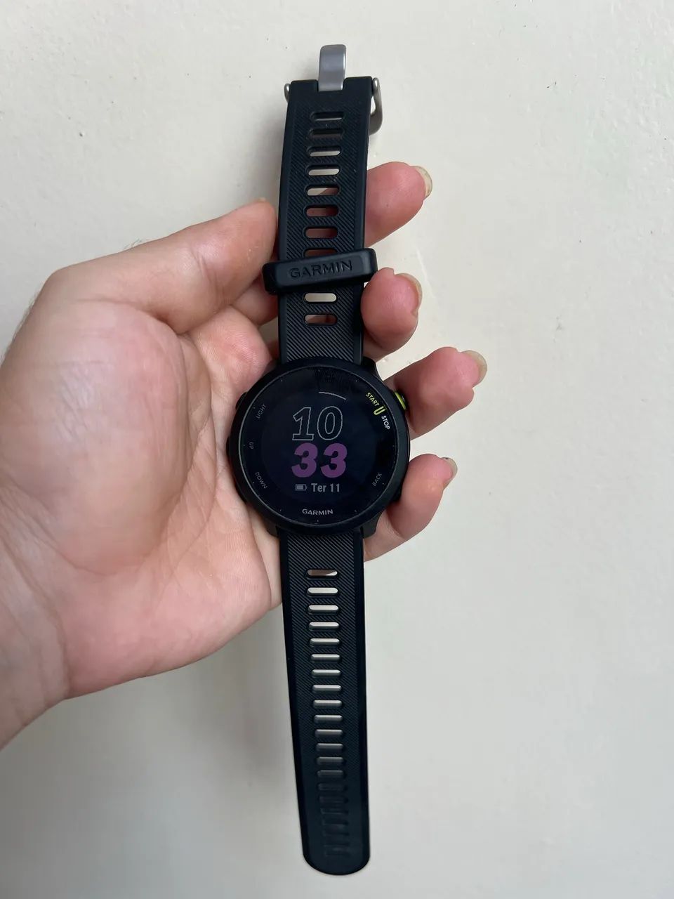 Garmin Forerunner 55 - preto e verde - Foto 4
