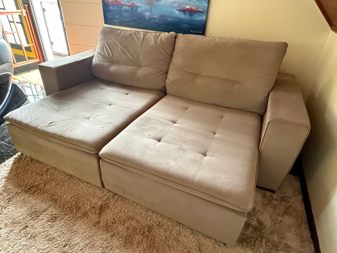 Sofá retrátil 2,54cm - muito conservado 