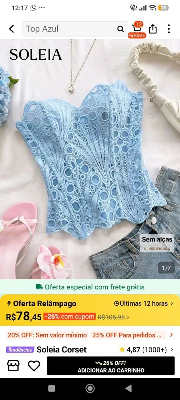 Corset azul NOVO - Foto 2