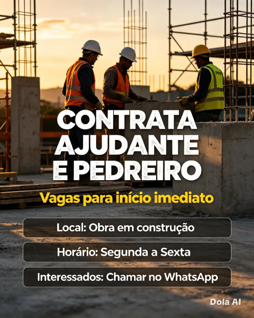 Vaga de emprego contratação mediata 