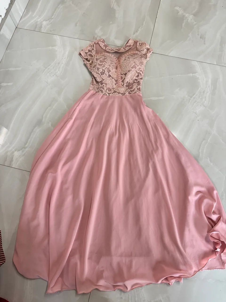 Vestido de Festa longo rosa (usado) - Foto 3