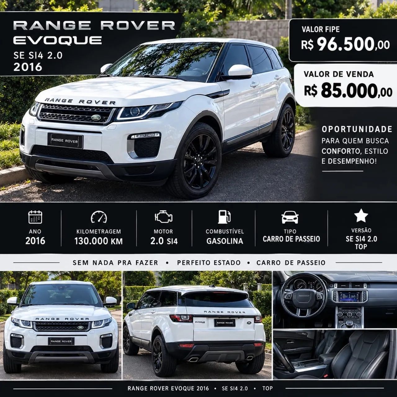 Land Rover Range Rover Evoque SI4 SE 2.0 Aut. 5P 2016