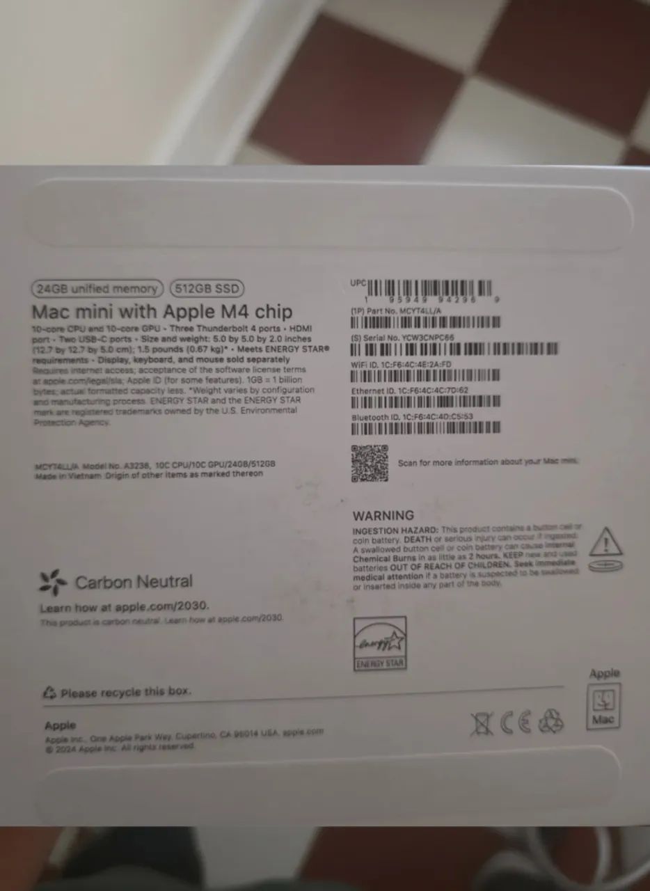 Mac Mini M4 24gb RAM 512gb SSD Caixa + Garantia Apple Set/2027 - Foto 3