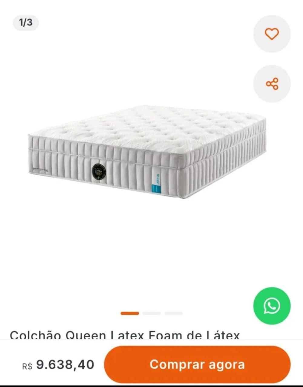 Colchão QUEEN Espuma de Latex