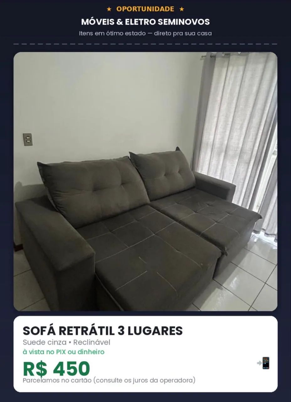 Sofá Retrátil 2 Lugares