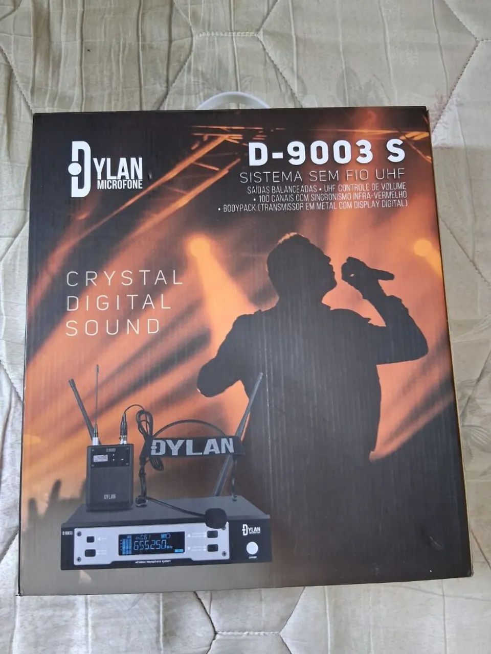 Microfone Dylan UHF 2antenas sem fio 9003 s