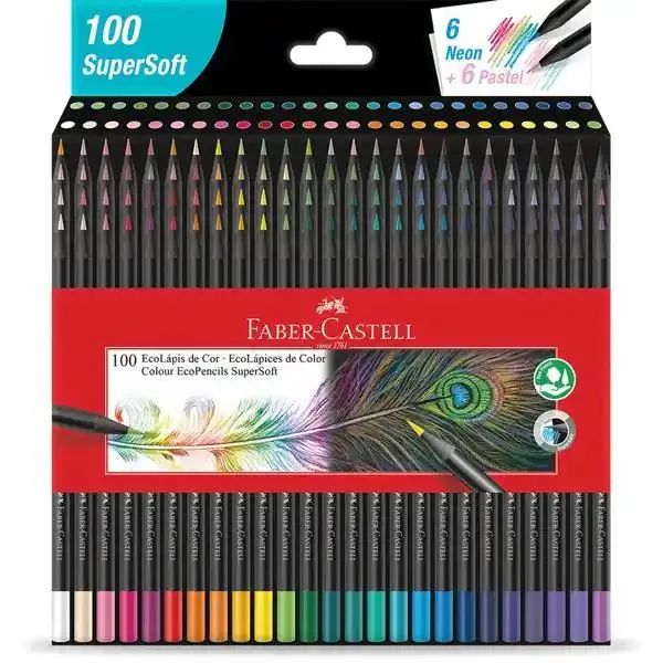 100 LAPIS DE COR FABER CASTELL 