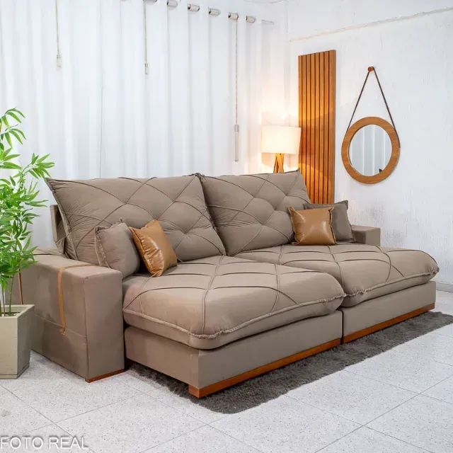 Sofá Retrátil Reclinável Malibu 2.90m Veludo D33 e Molas Ensacadas - Foto 3