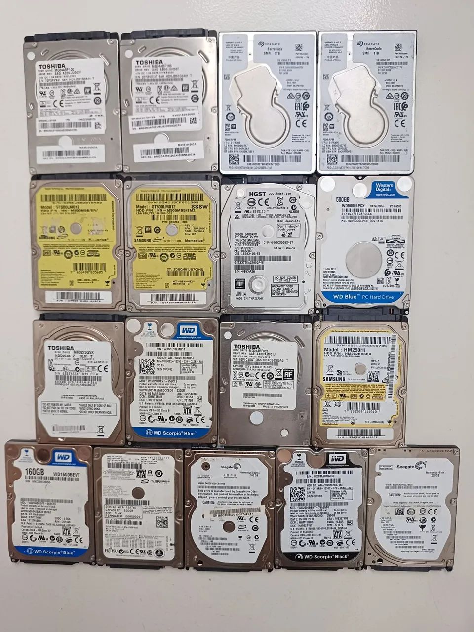 20 Hds notebook varias capacidades. Descrição 