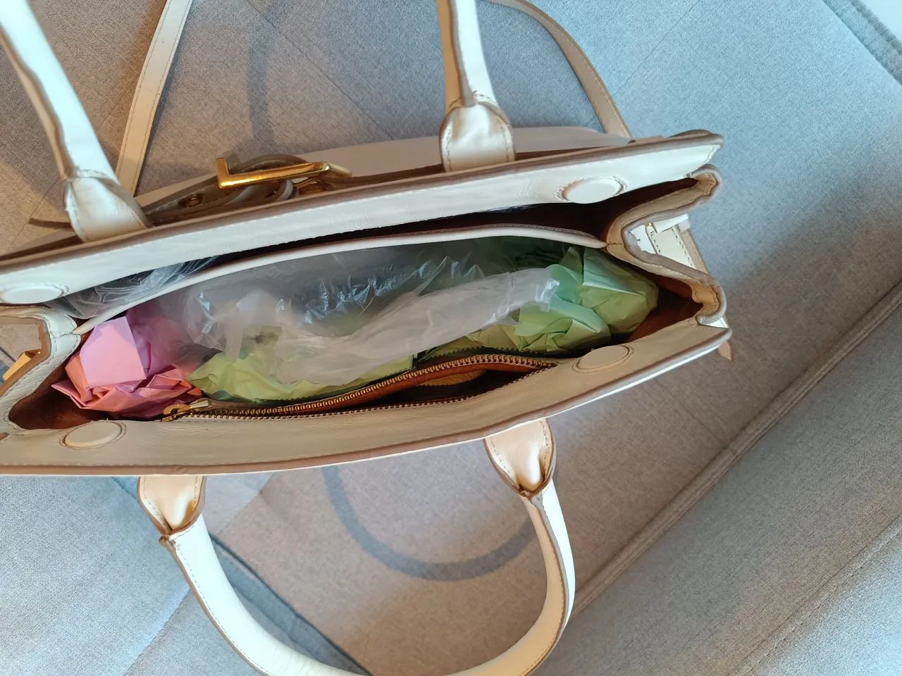 Bolsa Victoria Arezzo off white Tam Grande  - Foto 4