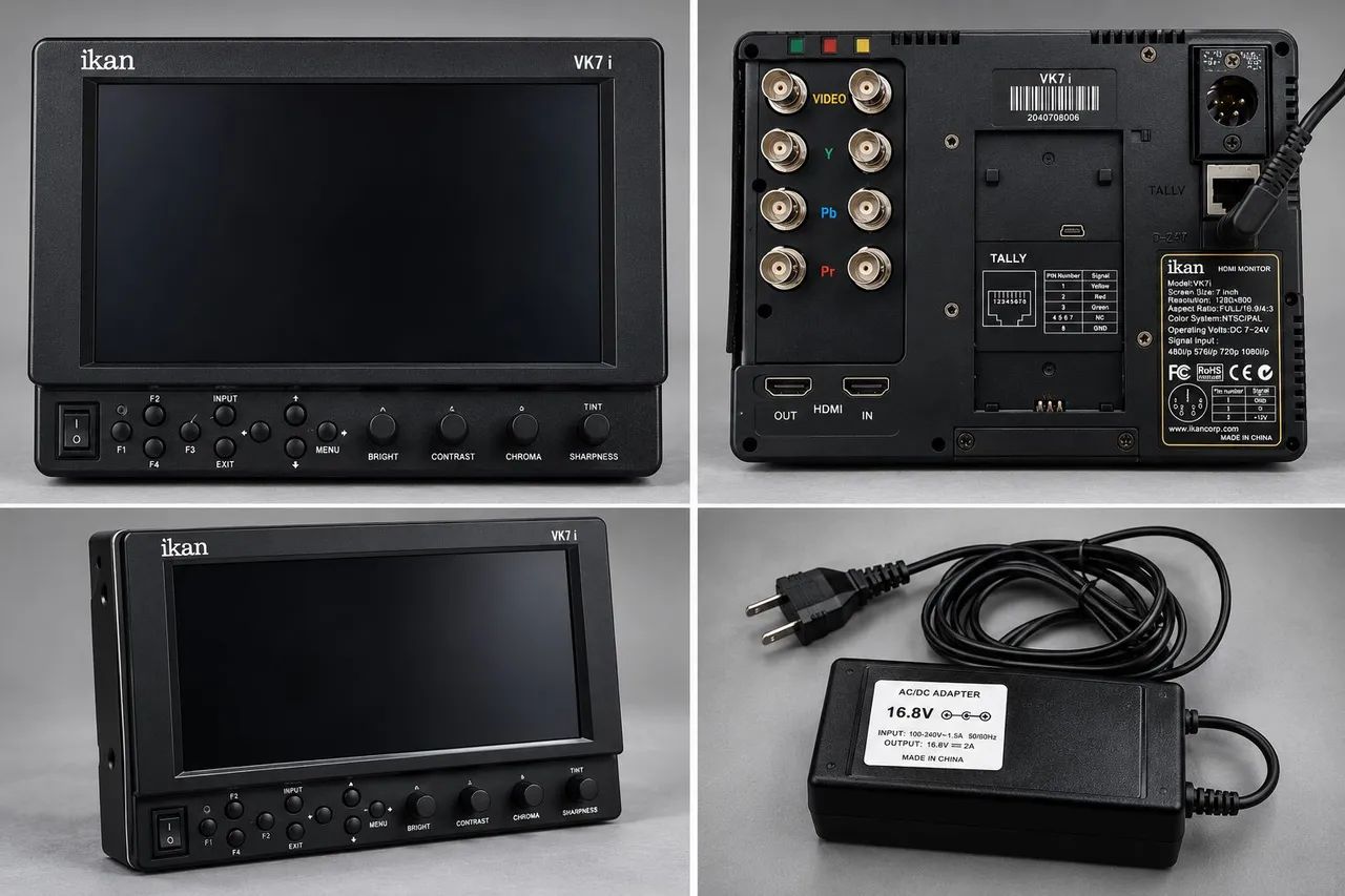 Monitor Profissional Ikan VK7i 7" IPS HDMI + Component + Composite