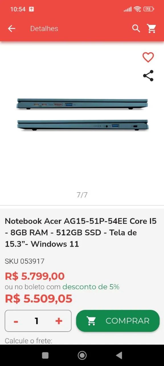 Vendo notebook 3 meses de uso estou vendendo pq comprei um pc