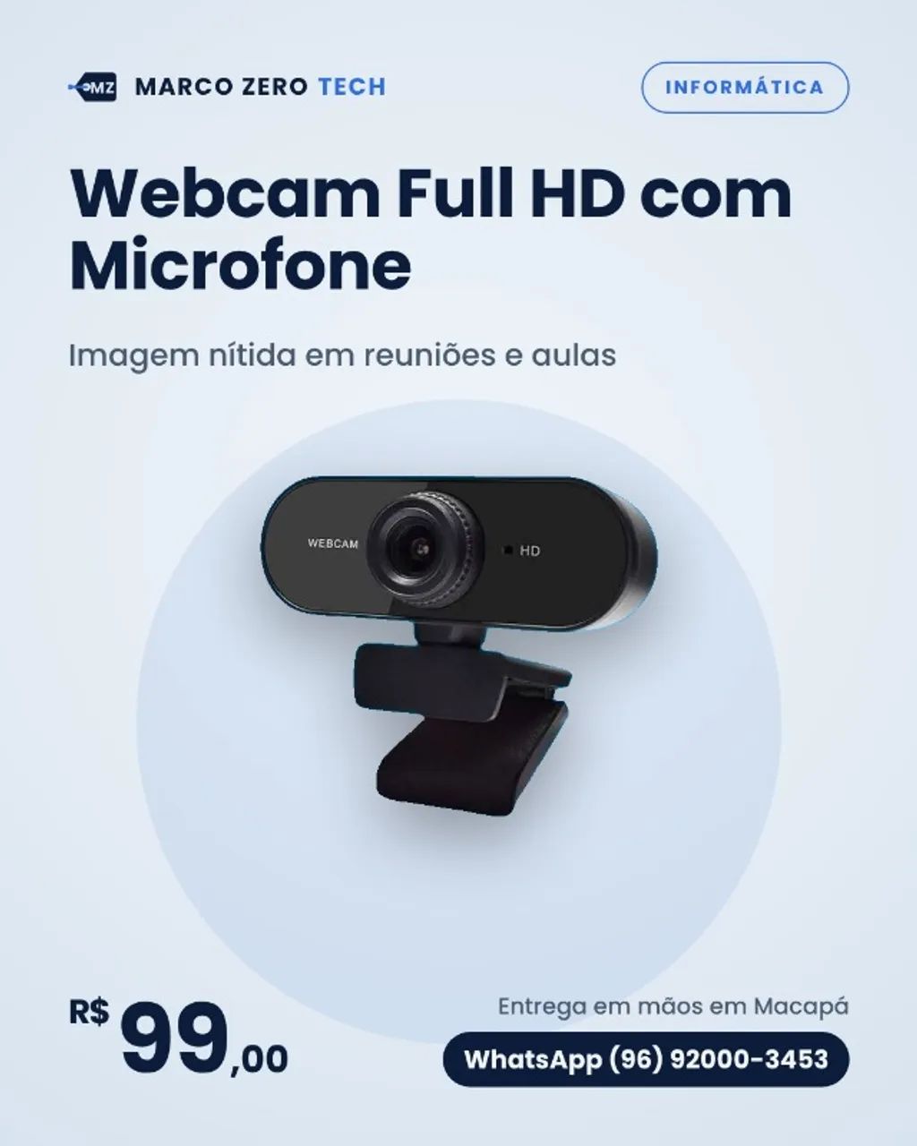 Webcam Full HD com Microfone