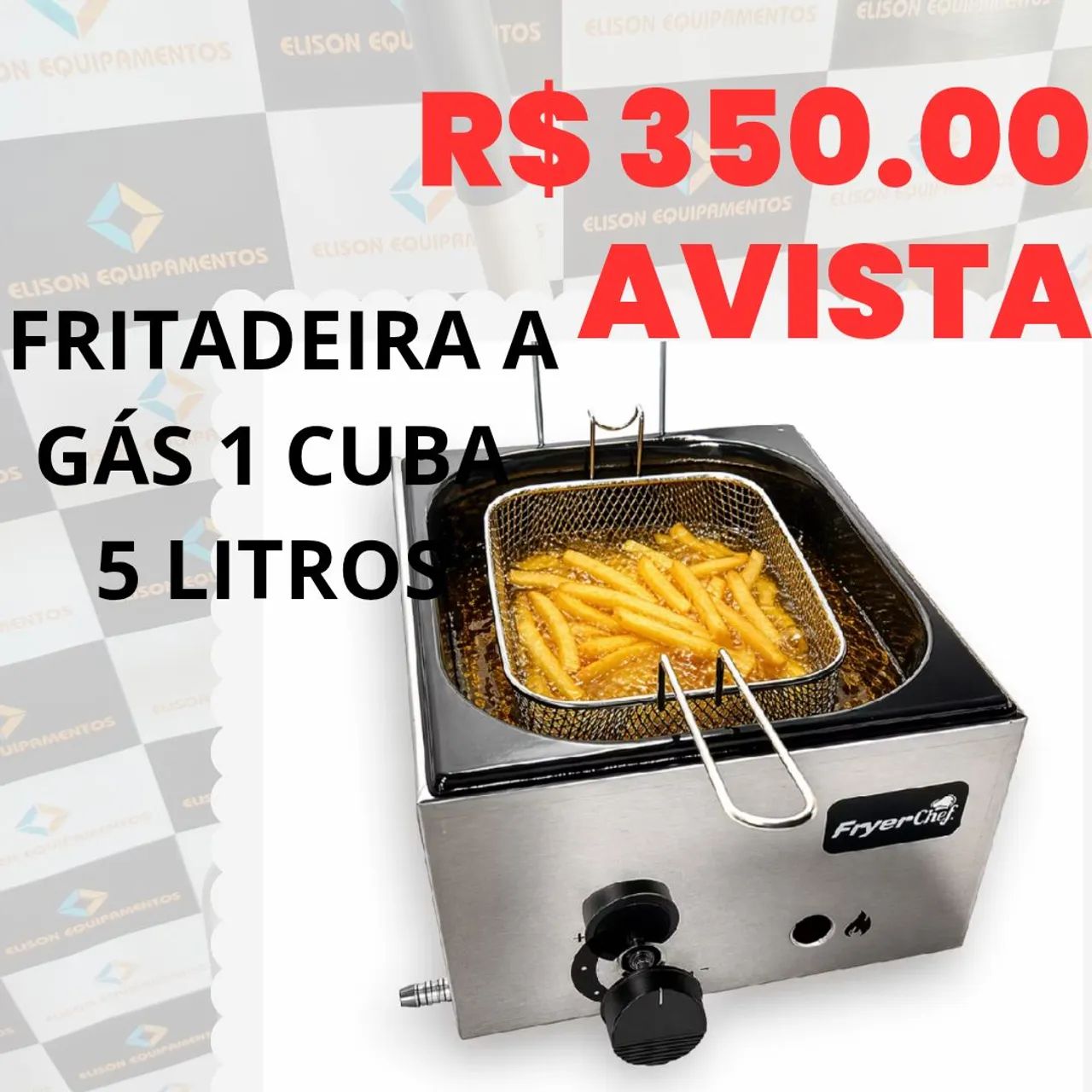 Fritadeira a gás 1 cuba 5 litros 