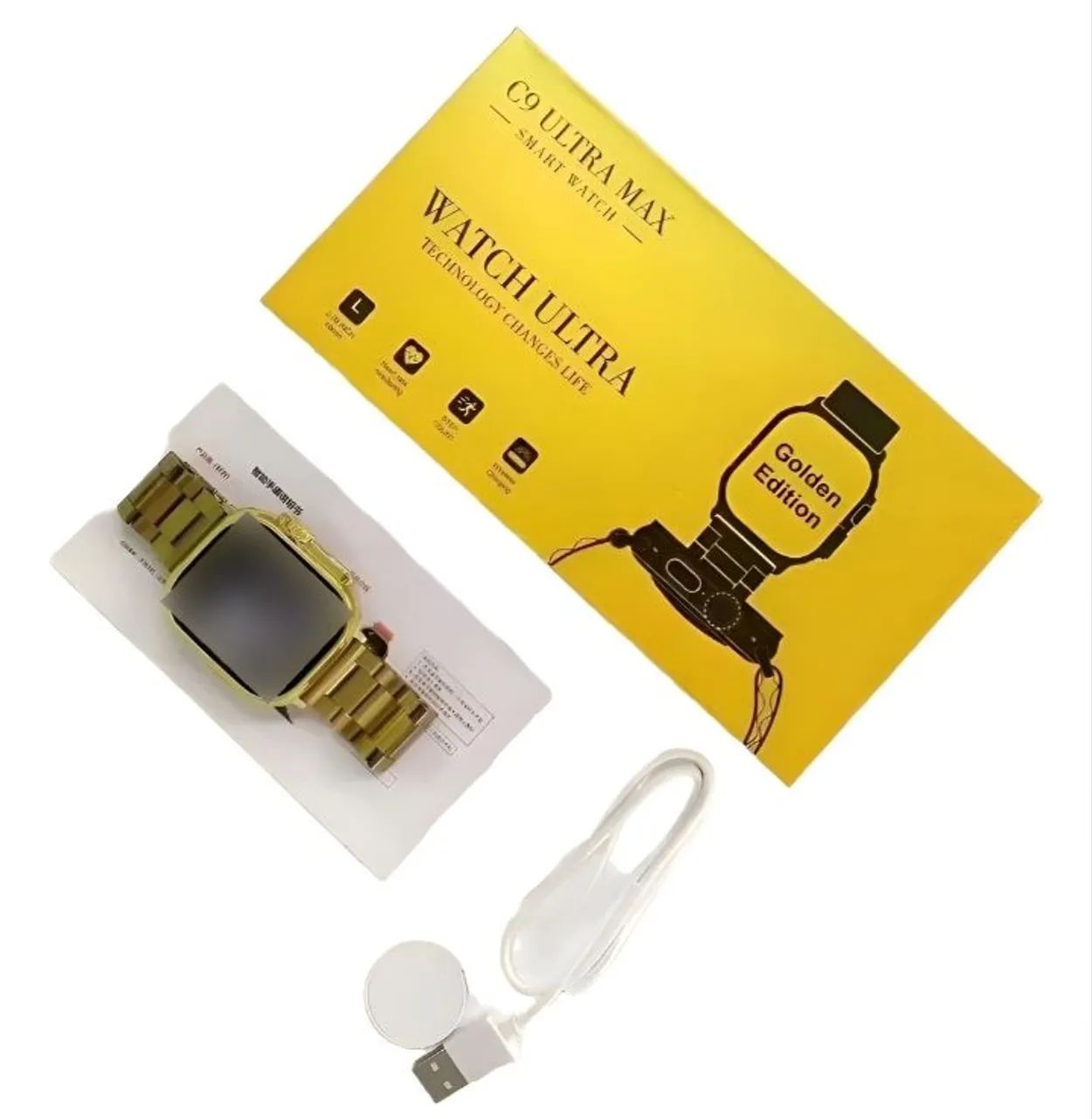 Smartwatch Série 9 Ultra Ouro Relógio Digital Inteligente - Dourado