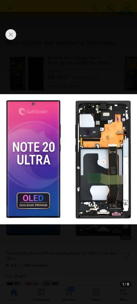 TELA COM ARO NOTE 20 ULTRA 5G 