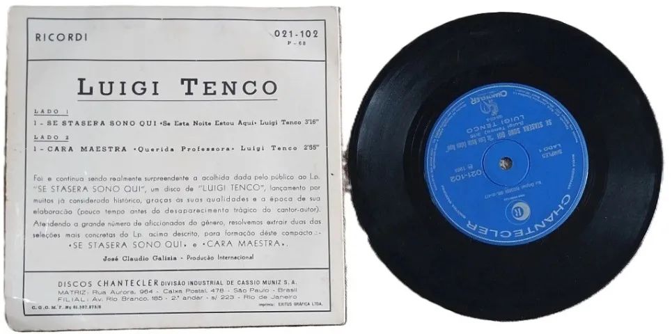 EP vinil luigi tengo - se stasera sono qui - Foto 2