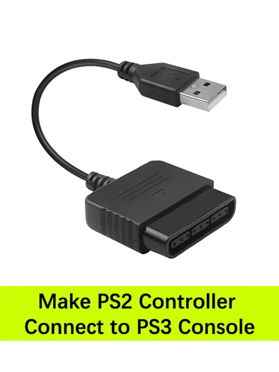 Adaptador Conversor Controle Ps2/Guitar Hero Para Pc E Ps3 - Suporta Vibração (Plug & Play
