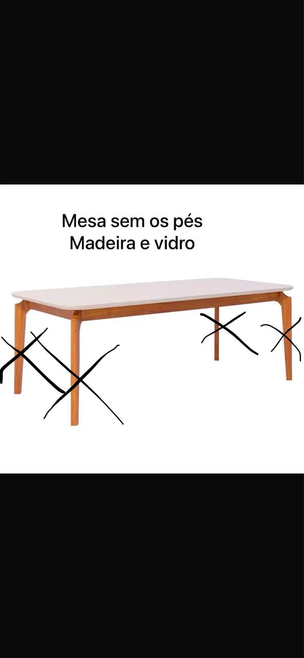 Mesa sem os pés