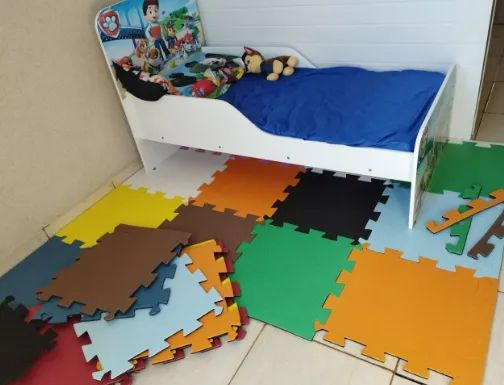 Kit com 8 Placas de Tapete EVA - Proteção no chão Bebê e Criança
