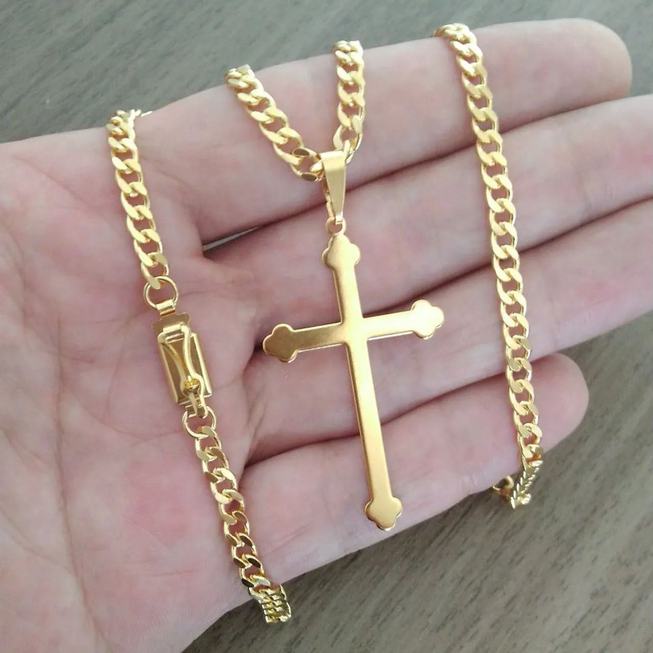 Corrente e pingente banhada a ouro 18k  - Foto 2