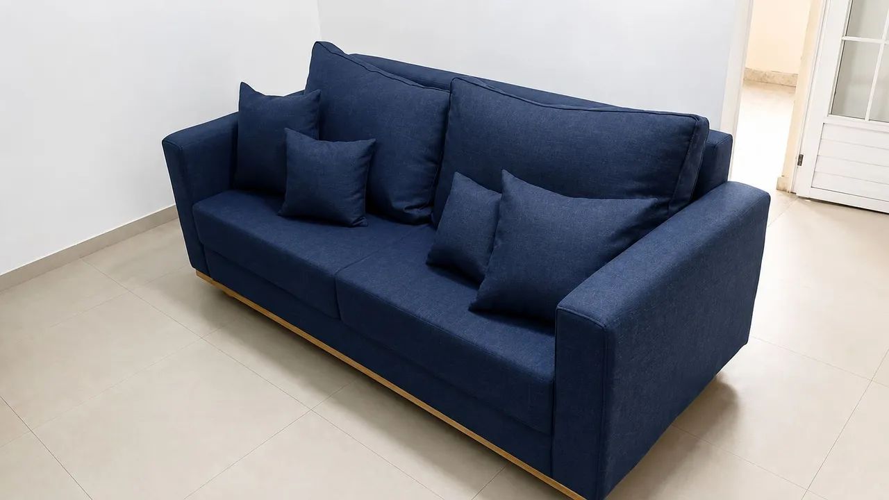 Sofá Grécia Bela D28 1,80 linho e madeira top de linha  - Foto 5