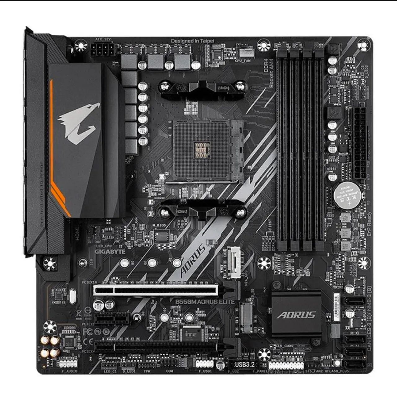 Placa Mãe Gigabyte B550M Aoros Elite, 0 Uso, Lacrada com tudo. - Foto 2